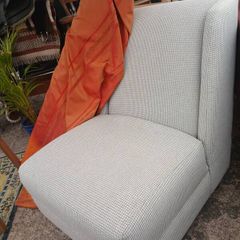 Stunning Designer Bedroom Chair, Wide Winged,, Houndstooth Fabric.