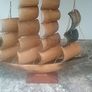 Vintage Cattle Horn Model Sailing Ship Image 6