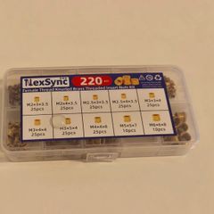 HexSync Brass Threaded Insert Nuts Kit 220pcs M2-M6 Knurled