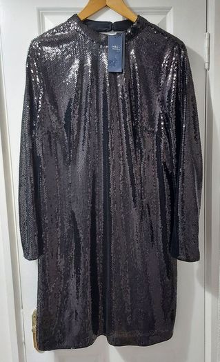 M&S Mini Party Dress UK22 Black Brand New