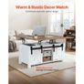 1000 mm Farmhouse Lift Top Coffee Table, Rustic Center Table with Barn Door and Hidden Storage Compartment, Modern Rectangle Lifting Image 2
