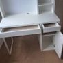 IKEA MICKE White Desk with High Shelving Unit Image 4