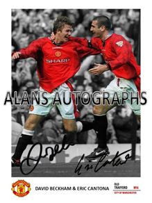 David Beckham & Eric Cantona  Autographs