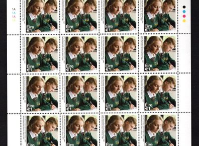 2017 Ireland The 50th Anniversary of Free Secondary School Education Commemorative Stamp Sheetlet Plate 1A1A1A1A Mint Never Hinged (MNH)