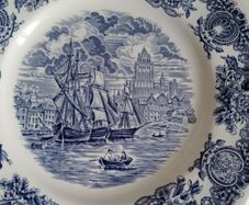 Blue display plates, Historical Ports of England