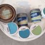 Water-based wall paints, 8 shades blue/green, ideal for mural or creative decoration - price is for the lot Image 2