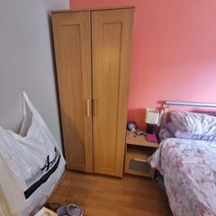Oak Effect Double Wardrobe Great Condition Quick Sale