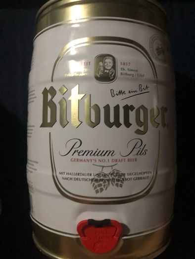 bitburger beer empty can 5 L