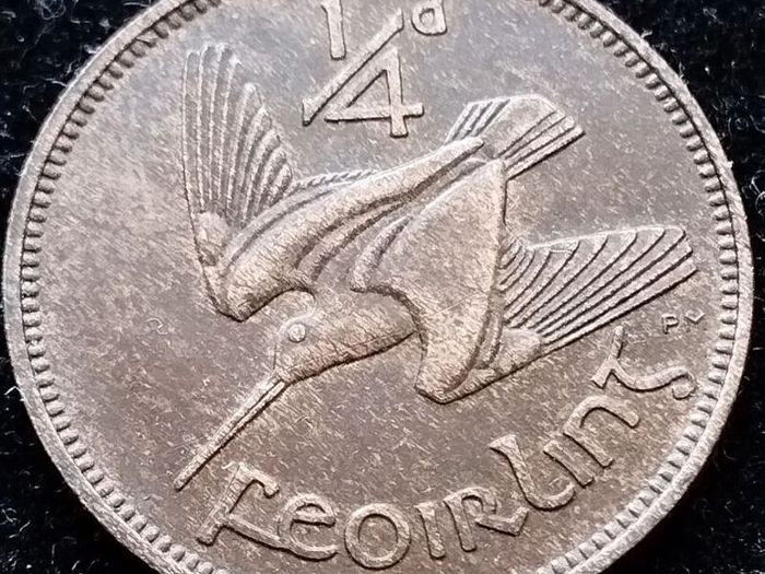 [#244] - Ireland 1939 | Irish 1/4d | Farthing | Woodcock | KM.9 | High Grade