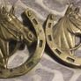 two brass horse shoe door knockers Image 4