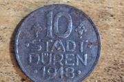 German Empire, Germany, 10 Pfennig 1918, City of Duren, Necessity Money Coin - free standard postage