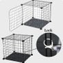 3 Tier Indoor Cat Cage Large DIY Cat Enclosure Small Animals Cages with 3 Doors, 2 Ladders 109 x 75 x 39 cm Anti-jumping Kitten Crate Indoor Use Pet Cages for Cats, Bunny, Chinchilla, Black Image 8