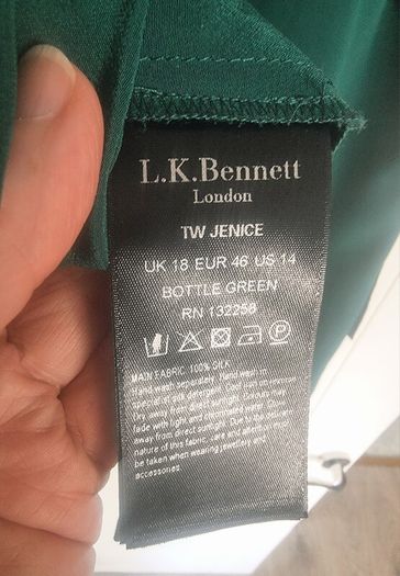 L K Bennett, 100% Silk Top, Size 18