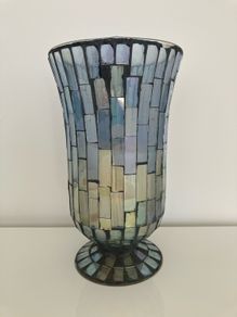Blue candle holder