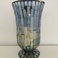 Blue candle holder