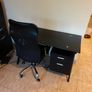 Glass top work desk and chair Image 8