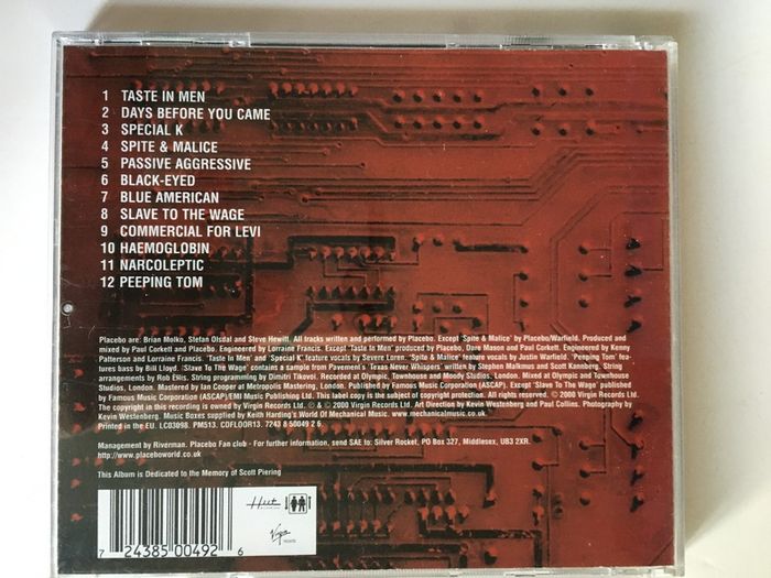 Placebo [2000] Black Market Music (CD Album)