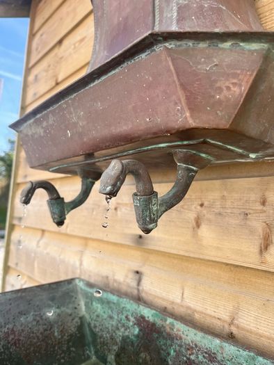 Antique French Copper Wall Water Fountain