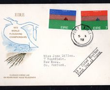 1973 Ireland World Ploughing Championship: Wellington Bridge Commemorative Stamps on illustrated First Day Cover (FDC) with Post Lairge (Waterford) cancel
