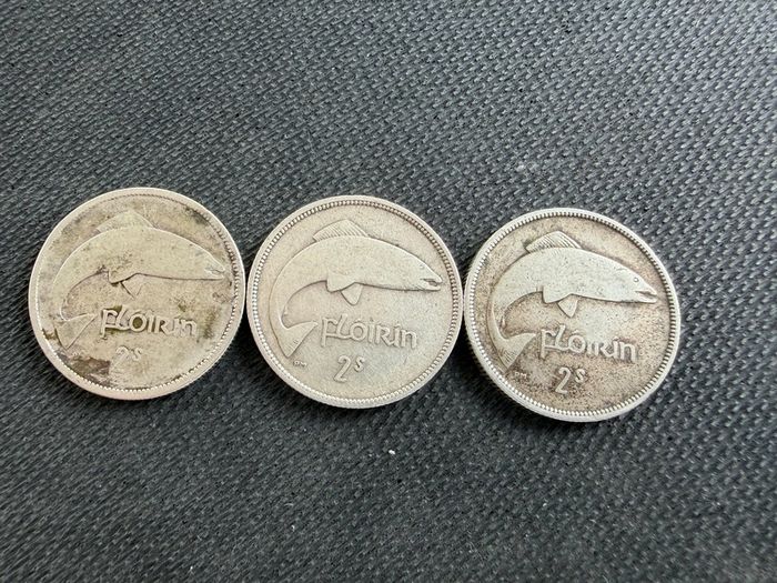 3 Silver Florin coins Ireland