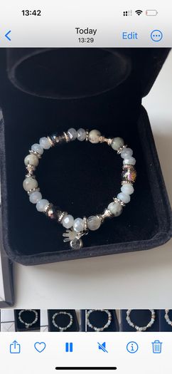 Elegant Silver-Tone Beaded Bracelet Beautiful Gift Idea