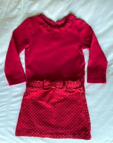 Christmas red top and skirt 18-24 months