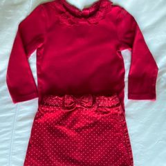 Christmas red top and skirt 18-24 months