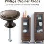 NEW SALE | 24PCS Vintage Cabinet Knobs, Chic Drawer Knobs, Antique Brass Kitchen Cupboard Handles, 30mm Round Furniture Door Knobs Image 5