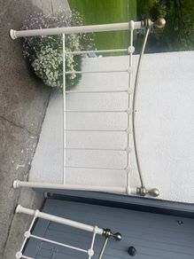 Antique style bronze and cream bed ends (reproduction)