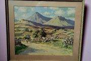 Vintage framed print of Errigal, Donegal