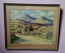 Vintage framed print of Errigal, Donegal