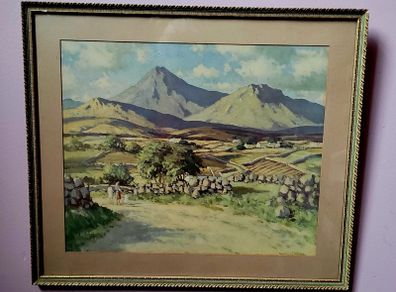 Vintage framed print of Errigal, Donegal