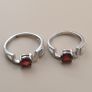 Lot Of 2 925 Silver LOVE Ring With Garnet Gemstone Image 3