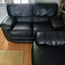 3,2,1 Italian black leather sofa Image 3