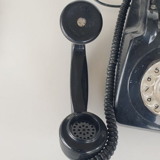 1970s black rotary dial telephone PROP