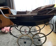Vintage silver cross dolls pram