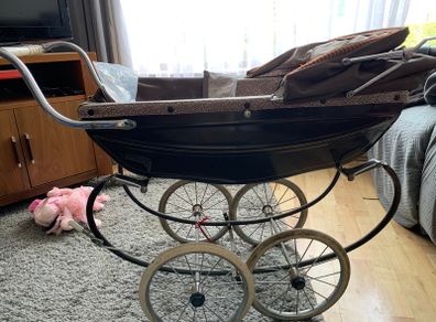 Vintage silver cross dolls pram