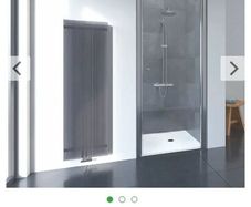 Flair frameless 900mm pivot door chrome