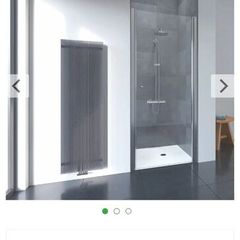 Flair frameless 900mm pivot door chrome