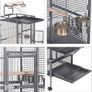 63-Inch Wrought Iron Bird Cage with Rolling Stand :AVAILABLE FOR PICK UP Image 5