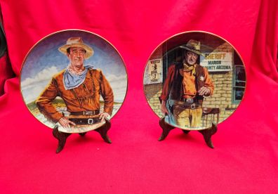Two Franklin Mint Heirloom Collectible Decorative Plates. John Wayne,