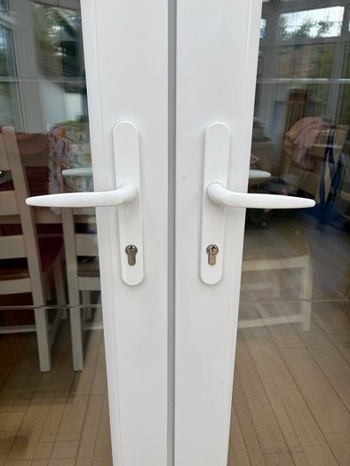 RESERVED White PVC Double-Glazed French Doors & Frame | Left Hand Open | Castleknock