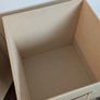 Cream leather box with suede interior. includes lid Image 4