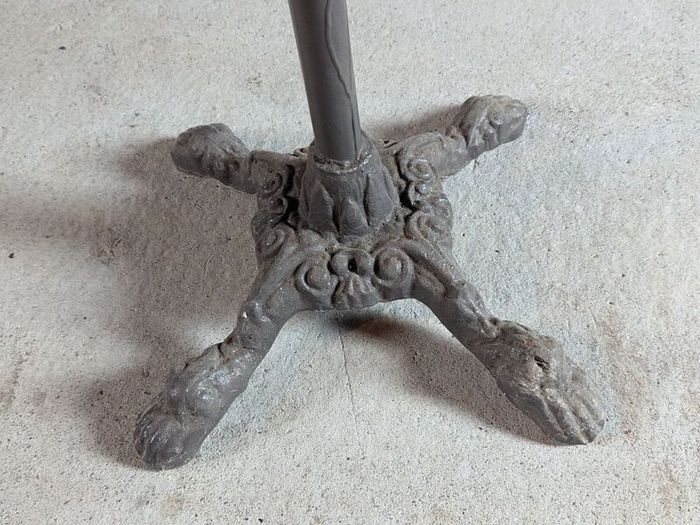 Vintage French cast iron pedestal base cafe table