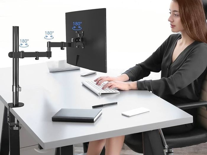 NEW SALE | Monitor Arm Desk Mount, Max. Load 10kg, Adjustable Mount with Tilt Swivel Rotation for 13-32 inch LCD LED Screens, 2 Mouting Options, Vesa 75x75/100x100mm