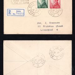 1953 Ireland Robert Emmett Commemorative Stamps First Day Registered Cover (FDC) with Baile Atha Cliath (Dublin) cancel