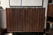 Solid wood bar cabinet with marble top
