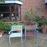 2 X Vintage Iron Garden Armchairs Image 2