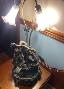 Ornate lamp and water fountain