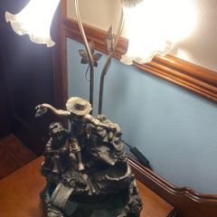 Ornate lamp and water fountain